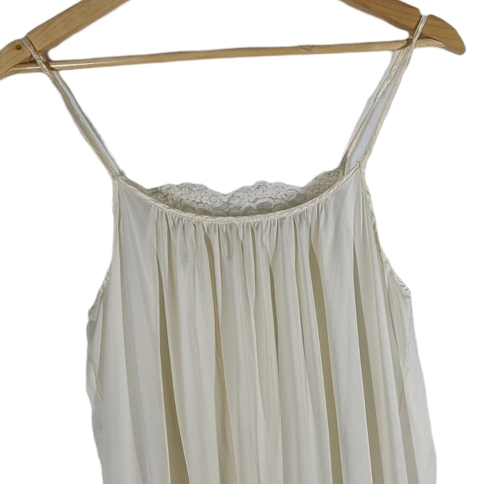 Sears slip dress Womens S (8/10) Ivory Full Nylon Silky Lingerie Sexy - Picture 3 of 8